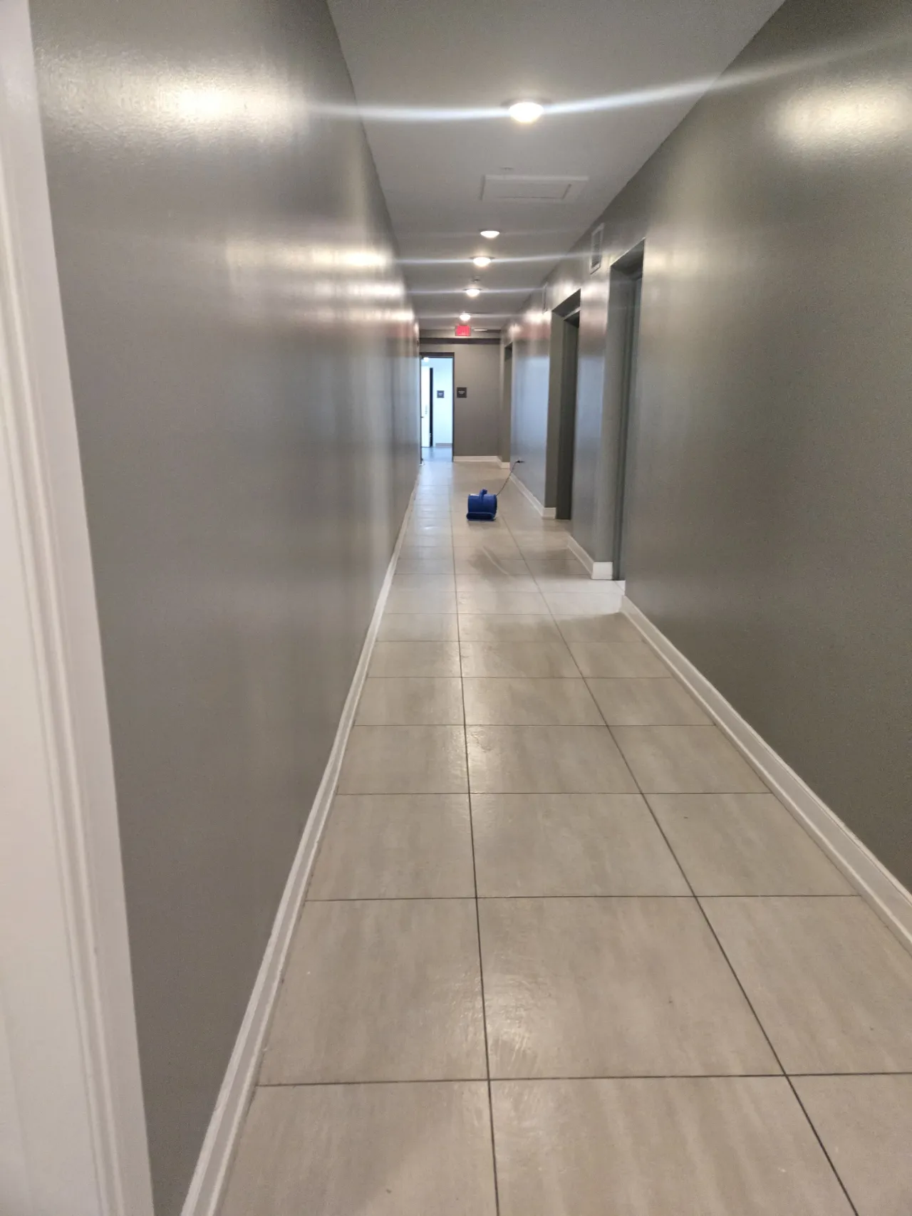 Commercial hallway floor cleaned in New Jersey