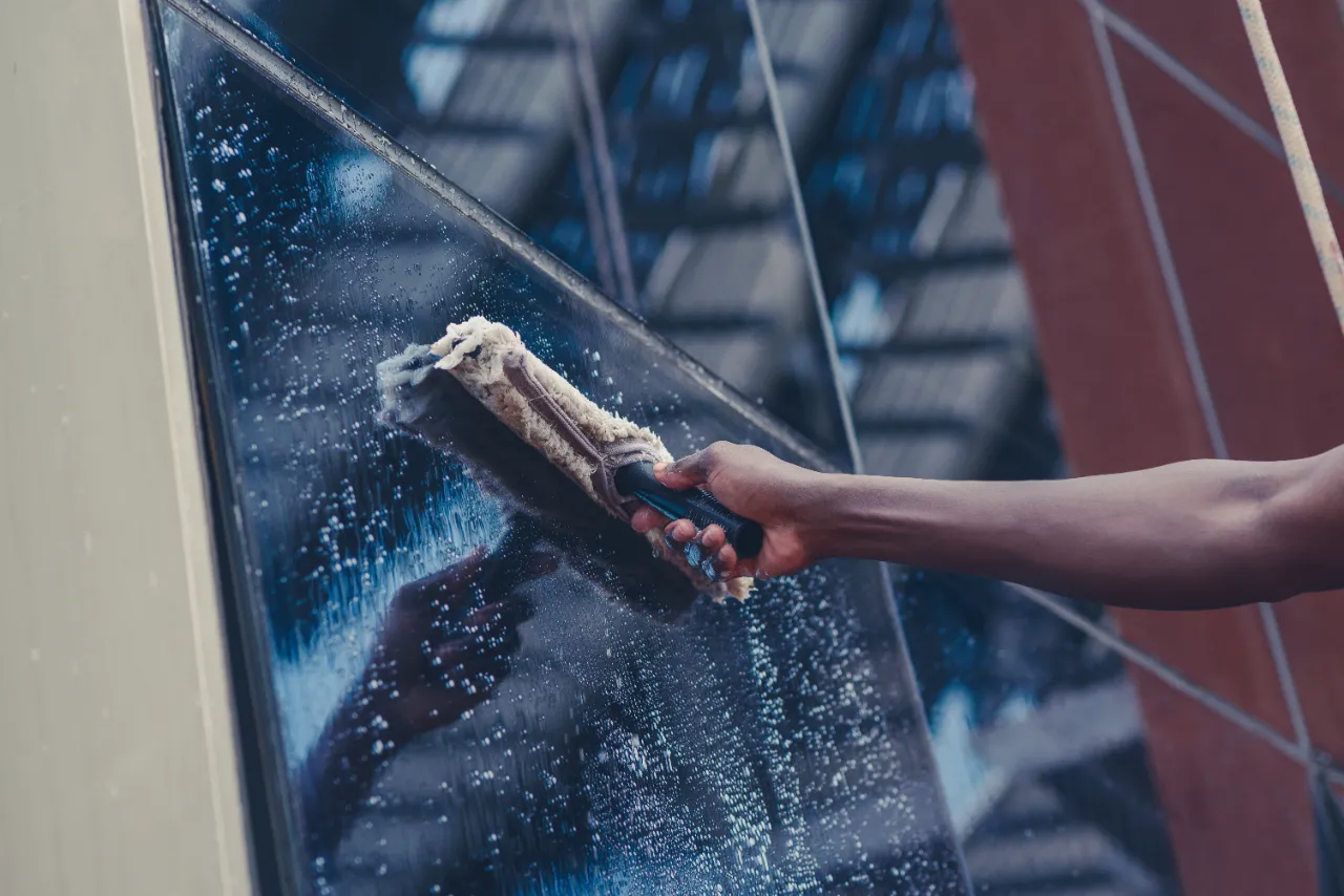 Window and sill cleaning during spring deep cleaning in New Jersey